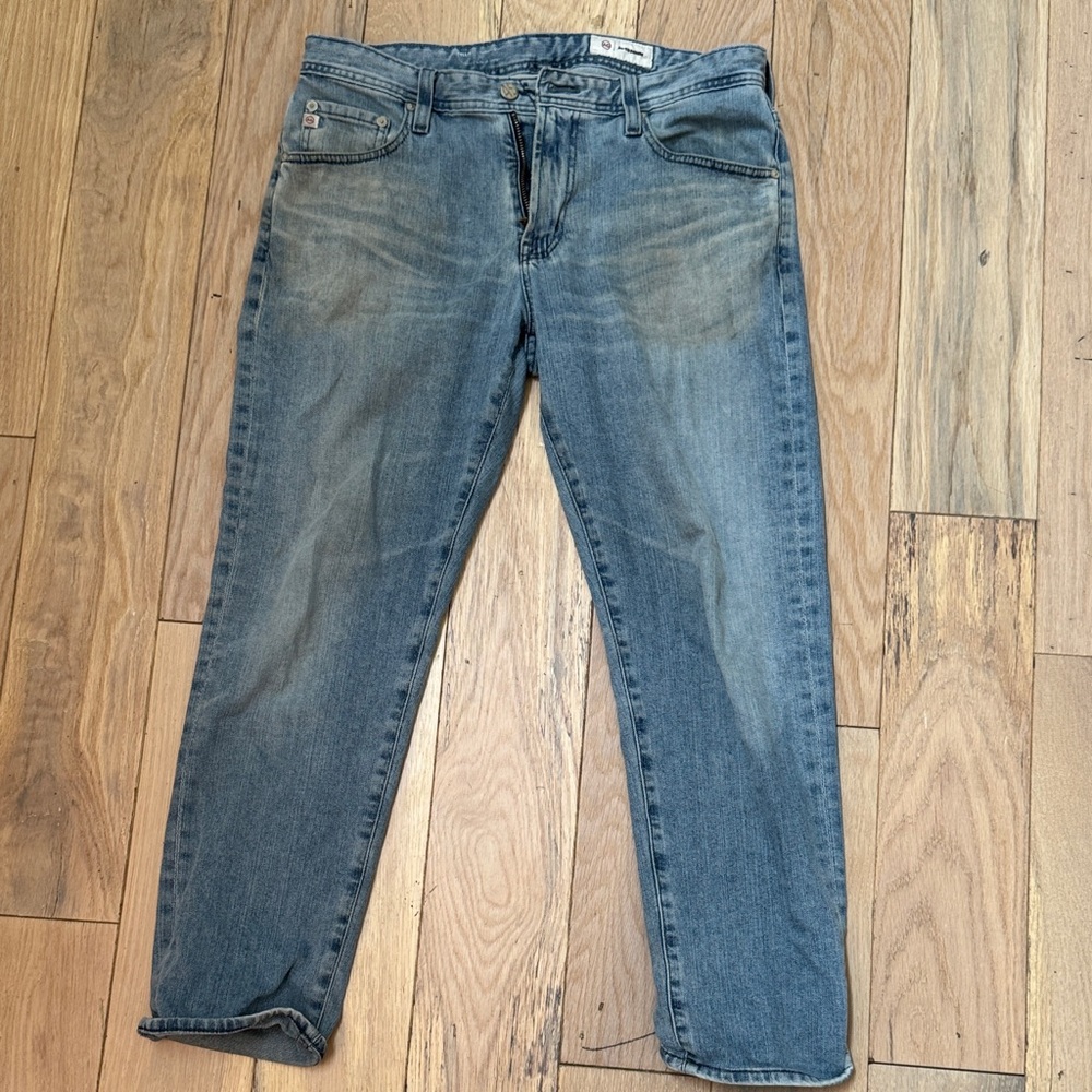 Ag Adriano Goldschmied Men's Faded Blue Slim Jeans